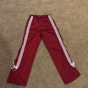 Edikted Red Joggers with White Stripes